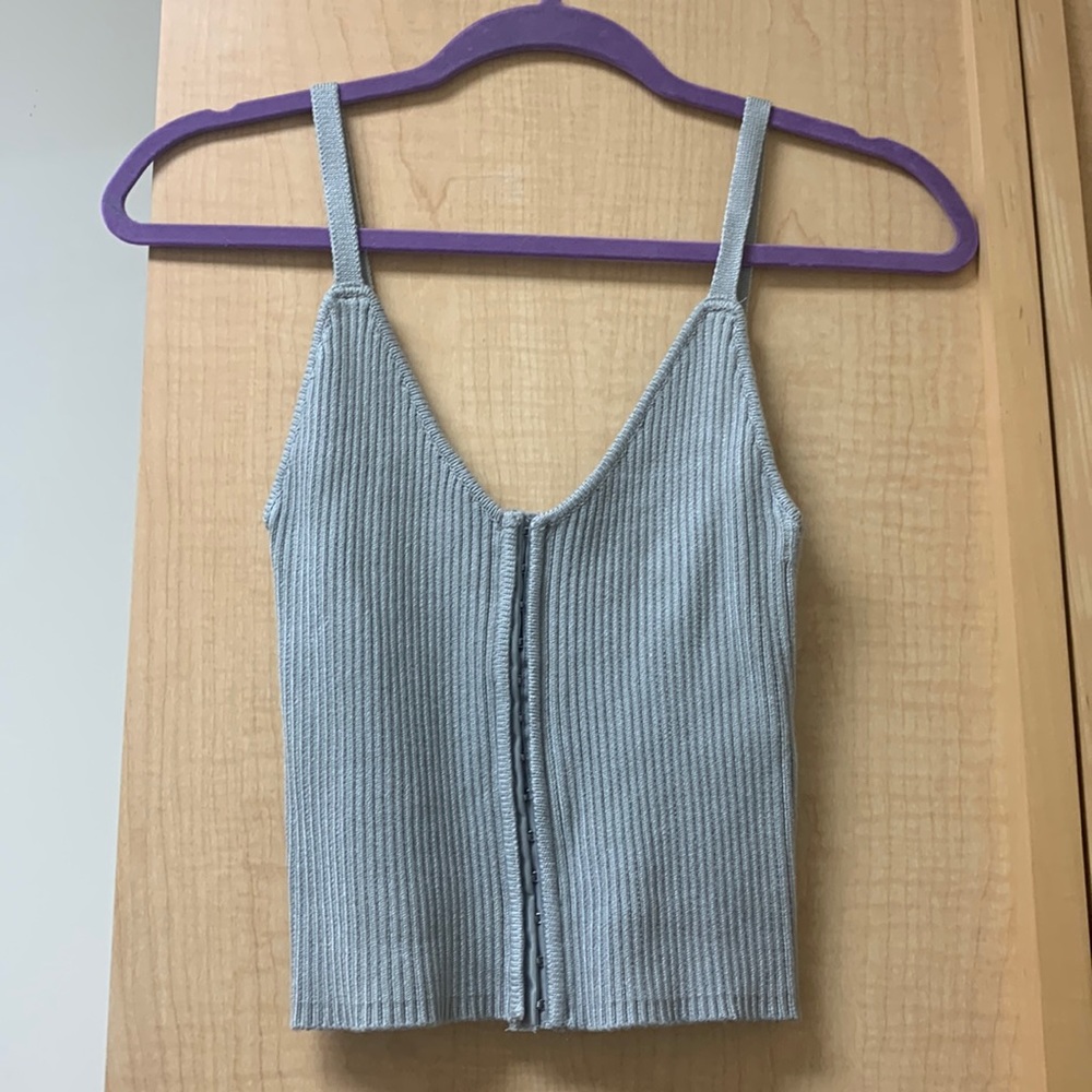 Heather gray corset ripped tank
